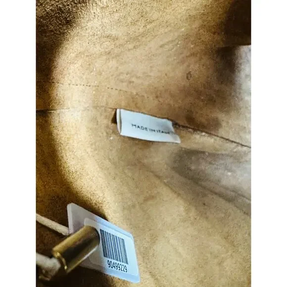 MANSUR GAVRIEL Brown Crocodile Embossed Drawstring Mini Bucket Bag Purse - Picture 13 of 14